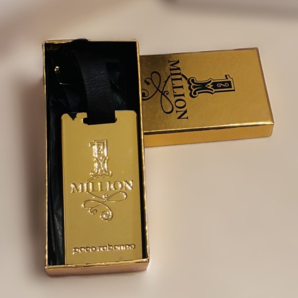 NIB GOLD DESIGNER, PACO RABANNE LUGGAGE TAG